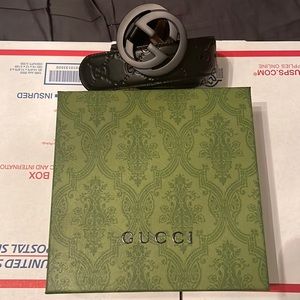 Black Interlocking Gucci Signature Belt